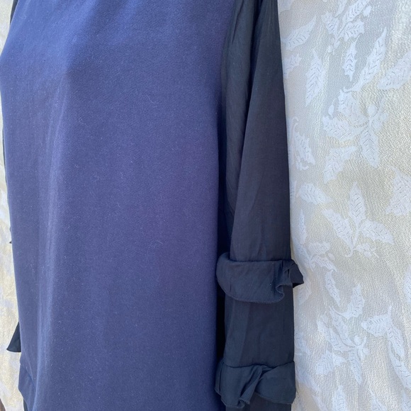 Lane Bryant plus size 18/20 two-tone blouse ruffled long sleeves sold out! - Picture 6 of 8